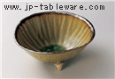 灰釉流し三ッ足大鉢（大）