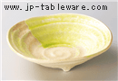 ビードロイエロー三ツ足盛鉢
