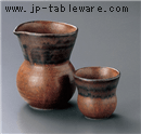 土アメ釉玉冷酒器