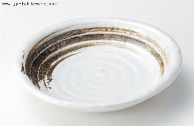 白茶刷毛たわみ盛鉢