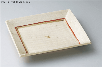 灰釉明日香正角１２．０皿