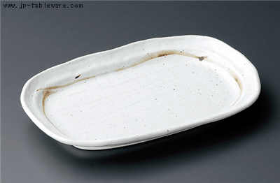 粉引ラインスパ皿