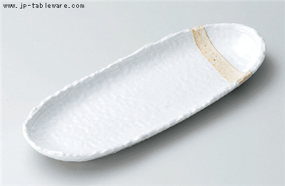 粉引塗分け９．０小判皿