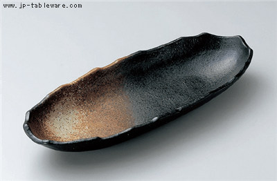 黒備前舟型トレイ