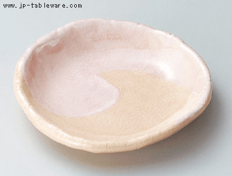 手造り風ピンク５．０丸皿