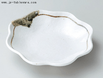 志野織部掛茶筋５．０フルーツ皿