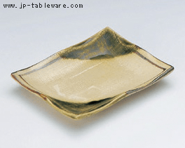 織部手起長角小皿