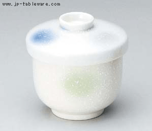三色吹並形むし碗（中）