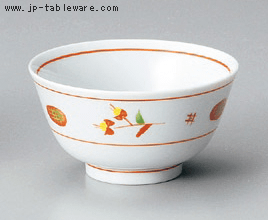 赤絵かすり小花反４．０多用丼