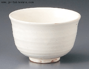 京焼粉引割高台抹茶碗（化）
