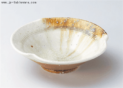 灰釉茶流三ツ押向付