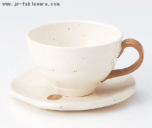 粉引点紋コーヒーＣ／Ｓ（碗と受け皿セット）