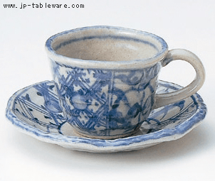 藍染間取花コーヒー碗 大(碗のみ-受け皿なし) 藍染間取花コーヒー碗 大(碗のみ-受け皿なし)
