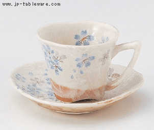 平安桜コーヒーＣ／Ｓ（青）（碗と受け皿セット）