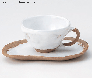 白志野コーヒーＣ／Ｓ（碗と受け皿セット）