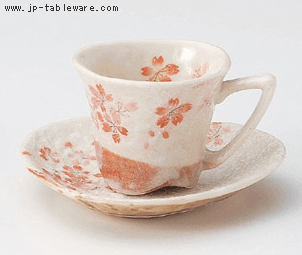 平安桜コーヒーＣ／Ｓ（赤）（碗と受け皿セット）