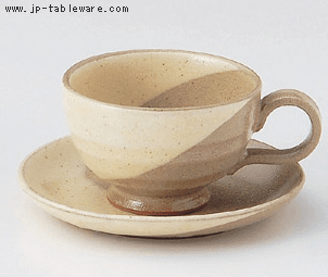 粉引塗分コーヒーＣ／Ｓ（碗と受け皿セット）