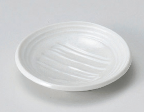 白釉彫込３．０皿