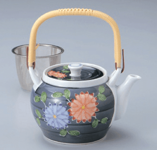 一珍菊絵 U付8号土瓶 一珍菊絵 U付8号土瓶
