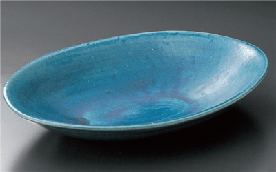 青ガラス釉変型盛鉢