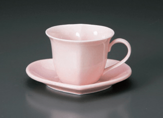 ハートフルコーヒーＣ／Ｓ（ピンク）（碗と受け皿セット）