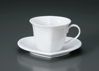 ハートフルコーヒーＣ／Ｓ（白）（碗と受け皿セット）