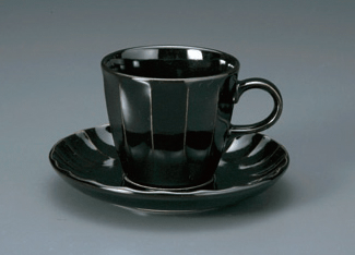 ソギ黒コーヒー碗皿(碗と受け皿セット) ソギ黒コーヒー碗皿(碗と受け皿セット)