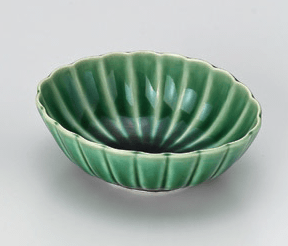 かすみ緑１１．５㎝楕円小鉢