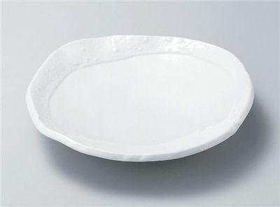 彫刻白釉丸盛皿
