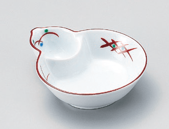 赤絵武蔵野ひさご型鉢