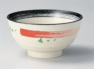 黒と赤絵刷毛５．５多用丼