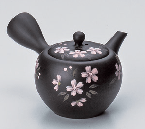 昭萠作黒泥丸形桜帯網