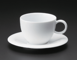 白磁ハットコーヒーC/S(碗と受け皿セット) 白磁ハットコーヒーC/S(碗と受け皿セット)