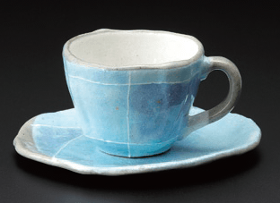 ブルー色十草タタラコーヒー碗(碗のみ-受け皿なし) ブルー色十草タタラコーヒー碗(碗のみ-受け皿なし)