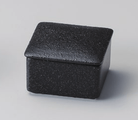 黒備前７cm蓋付角蓋物