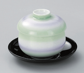 二色吹腰丸形むし碗(中)(117-12)