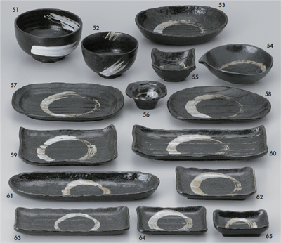黒結晶大文字 四角小鉢 黒結晶大文字 四角小鉢