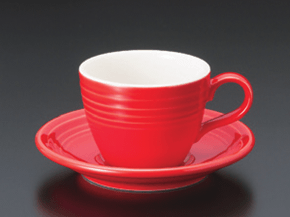 オービット(レッド)コーヒー碗皿 オービット(レッド)コーヒー碗皿