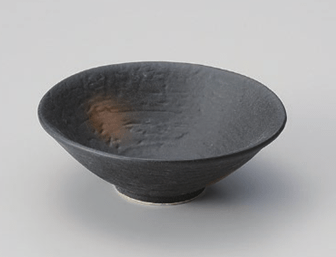 黒茶吹平鉢
