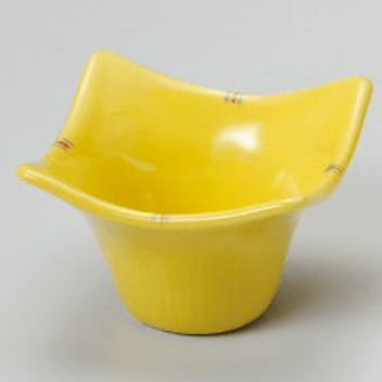 黄釉二彩花小鉢
