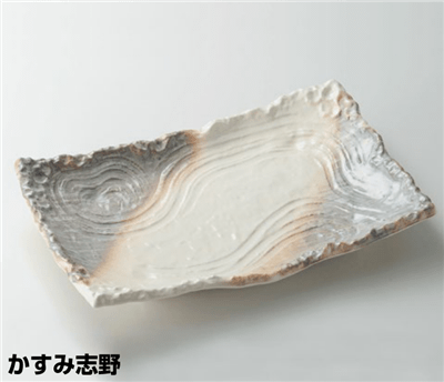 かすみ志野12.0四ツ足長角皿 かすみ志野12.0四ツ足長角皿