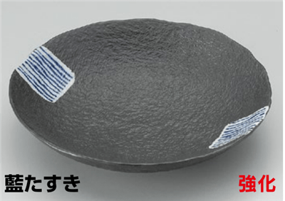 藍たすき丸皿(大)