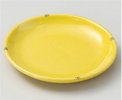黄釉二彩4.5丸皿