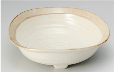 砂うのふ渕茶三ﾂ足変形大鉢