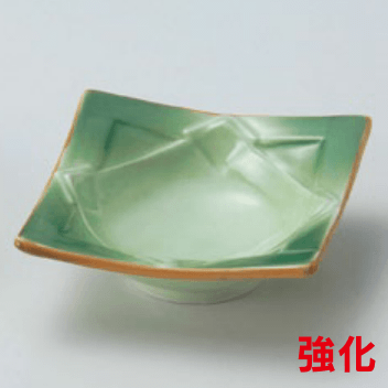 緑彩四角鉢