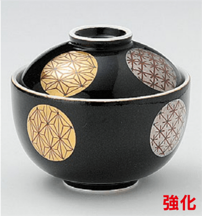 黒ﾏｯﾄ円菓子碗