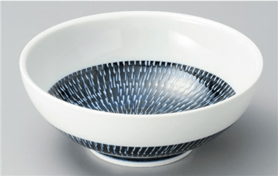 藍飛びｶﾝﾅ麺鉢