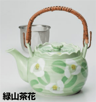 緑山茶花六兵ｪU付10号土瓶