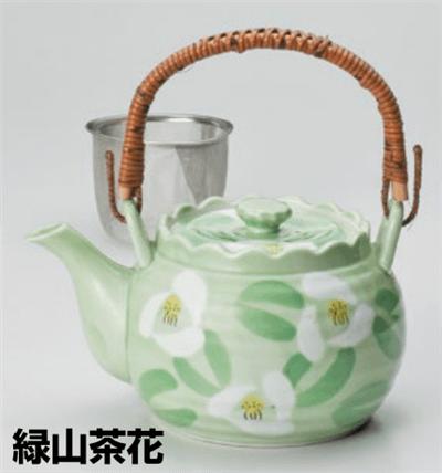 緑山茶花六兵ェU付10号土瓶 緑山茶花六兵ェU付10号土瓶