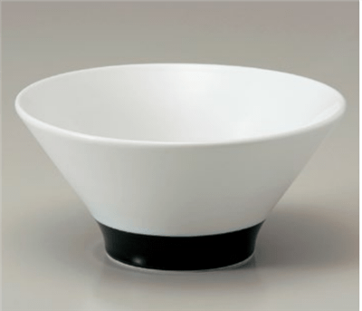 白釉ﾊﾏ黒6.5麺鉢